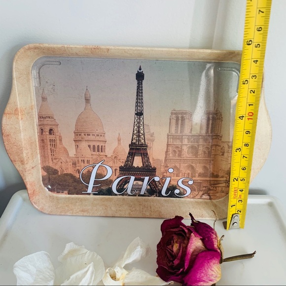 Paris Graphic Gold Metal Tray Holder - Picture 3 of 10